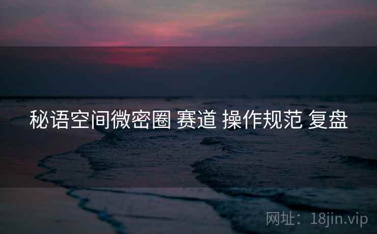 秘语空间微密圈 赛道 操作规范 复盘