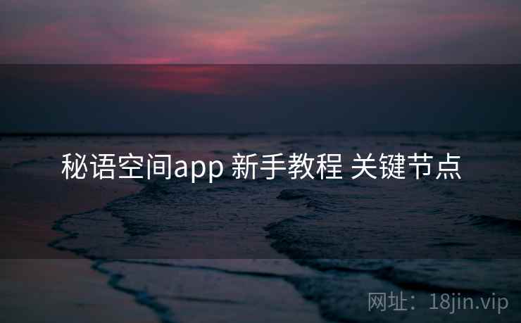 秘语空间app 新手教程 关键节点