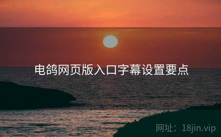 电鸽网页版入口字幕设置要点