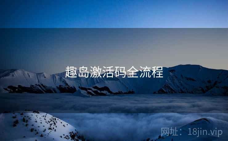 趣岛激活码全流程